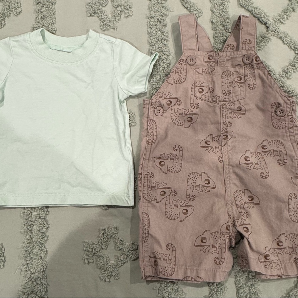 Carter's Overalls with Chameleon Design